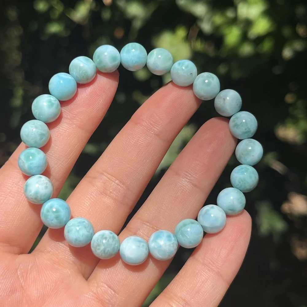 8.5mm stretchable‎ Larimar bracelet
